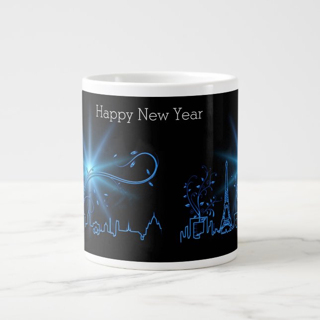 New Year's eve in Paris Large Coffee Mug (Front)
