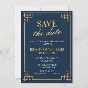 New year's eve invitation Save the date Navy