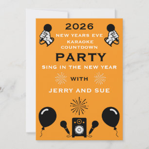 New Years Eve Karaoke Countdown Invitation