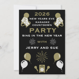 New Years Eve Karaoke Countdown Invitation