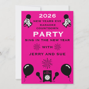 New Years Eve Karaoke Countdown Invitation