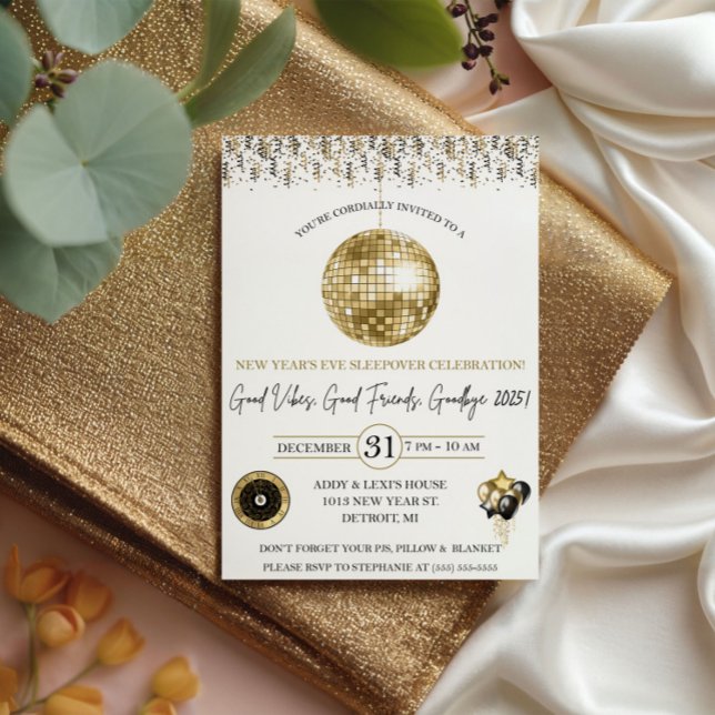 New Year's Eve, Kid's New Year's Eve Sleepover Invitation (Creator Uploaded)