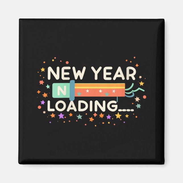New Years Eve Loading Winter Holiday Greeting Fest Magnet (Front)