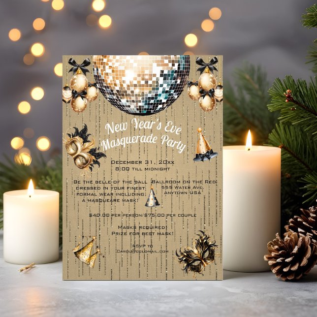 New Year's Eve Masquerade Party Holiday Postcard (Creator Uploaded)