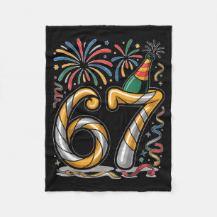 New Years Eve Number 67 Or 67th Birthday Cool Meme Fleece Blanket