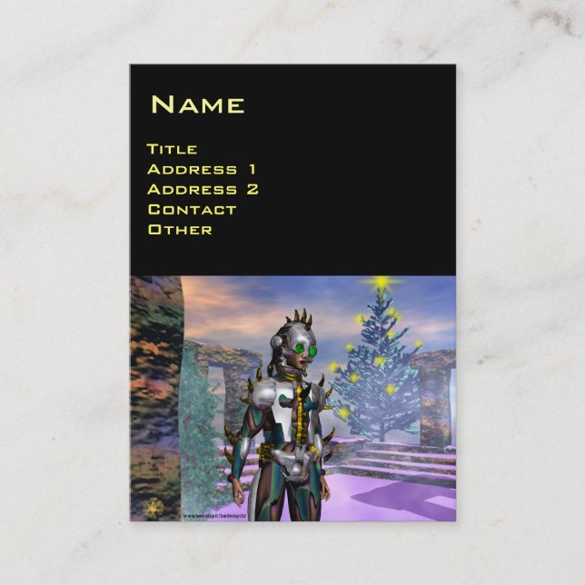 NEW YEAR'S EVE OF A CYBORG BUSINESS CARD (Front)