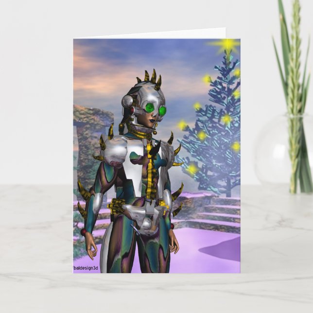 NEW YEAR'S EVE OF A CYBORG DROPPED... HOLIDAY CARD (Front)