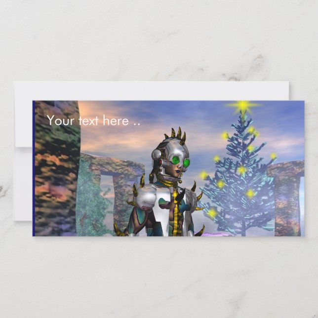 NEW YEAR'S EVE OF A CYBORG HOLIDAY CARD (Front)