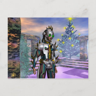 NEW YEAR'S EVE OF A CYBORG HOLIDAY POSTCARD