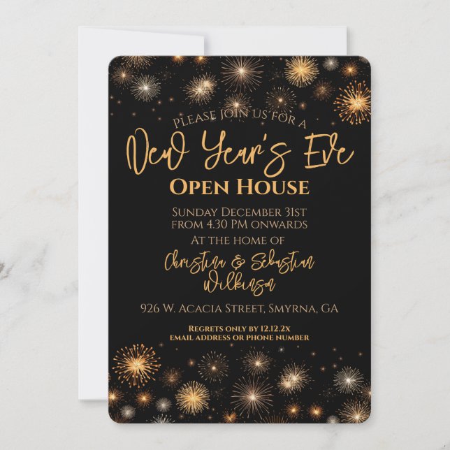 New Year's Eve Open House Party Invitation (Front)