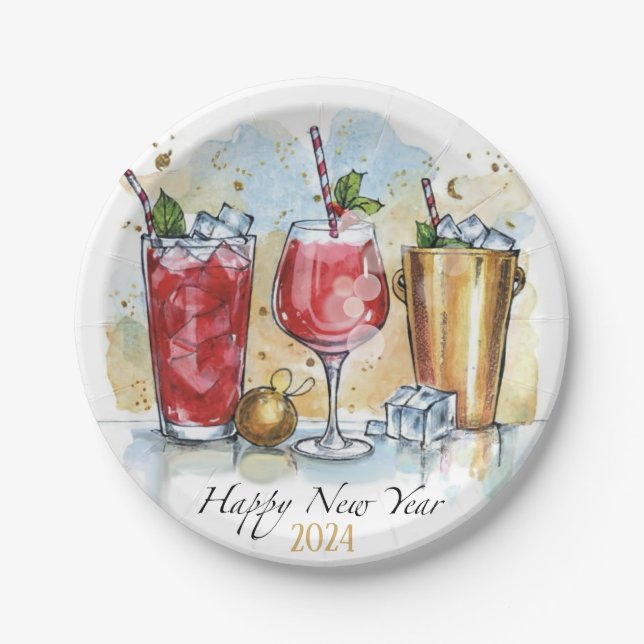 New Years Eve  Paper Plate (Front)