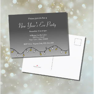 New Year's Eve Party 2023 Festive Invitation Postcard