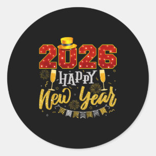 New Years Eve Party 2026 Fireworks Happy New Year Classic Round Sticker