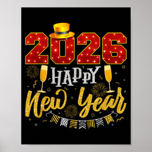 New Years Eve Party 2026 Fireworks Happy New Year Poster