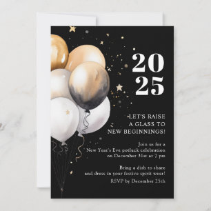 New Year's Eve Party Balloons Invitation