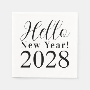 New Year's Eve Party Black and White Napkin