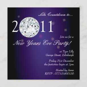 New Years Eve Party Disco Ball Invitation