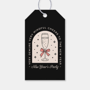New years eve party fancy dark coquette black gift tags