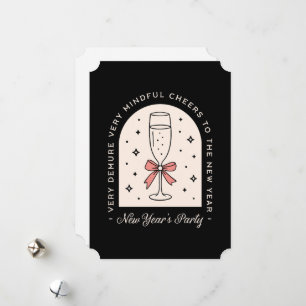 New years eve party fancy dark coquette black holiday card