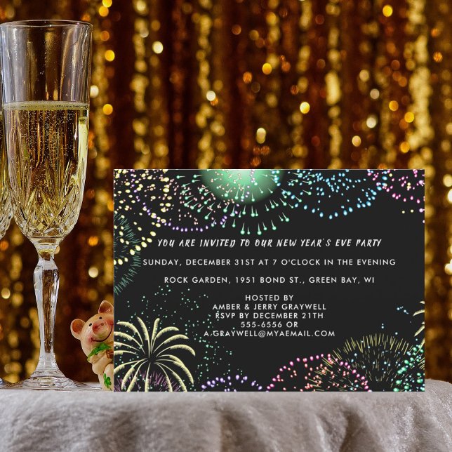 New Years Eve Party Fireworks Celebration Invitation (Creator Uploaded)