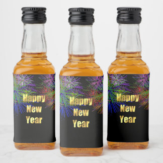 New Year's Eve Party Fireworks Liquor Bottle Label