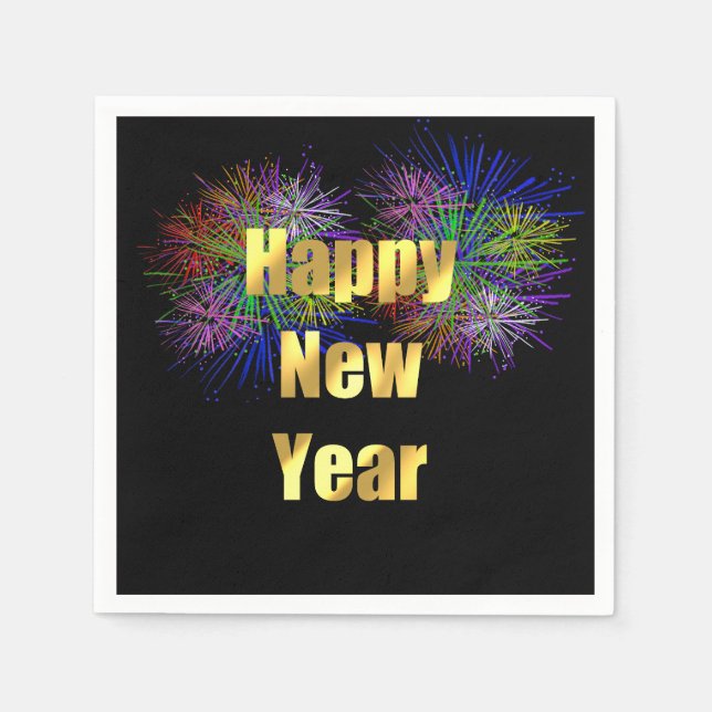New Year's Eve Party Fireworks Napkin (Front)