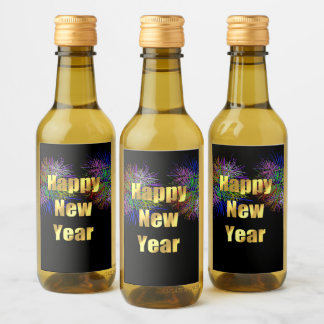 New Year's Eve Party Fireworks Wine Label