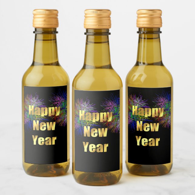 New Year's Eve Party Fireworks Wine Label (Bottles)