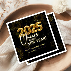 New Year's Eve Party Gold Glitter Napkin