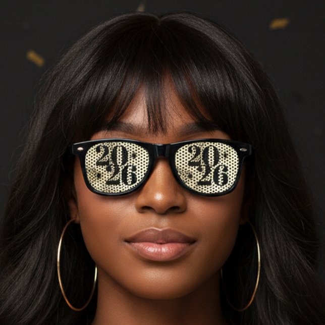 New Years Eve Party Gold Retro Sunglasses (New Years Eve Party Gold Retro Sunglasses
)