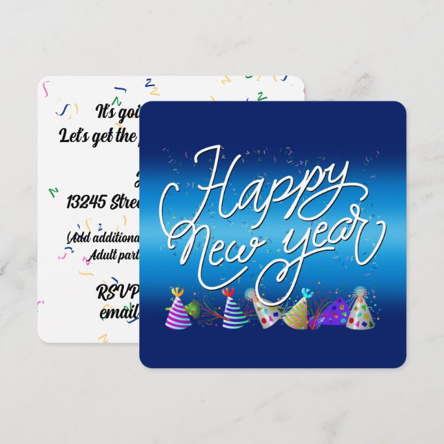 New Years Eve Party Invitation (Front/Back)