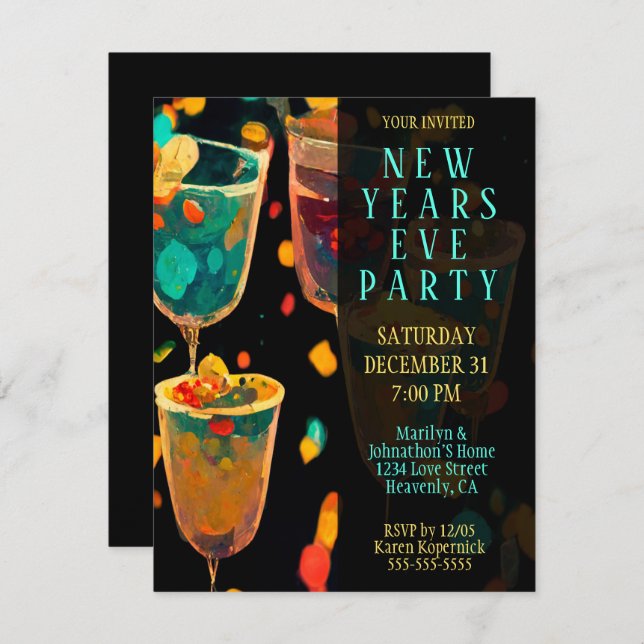 New Years Eve Party Invitation (Front/Back)