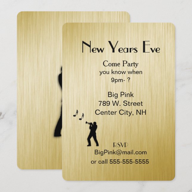 New Years Eve Party Invitation (Front/Back)