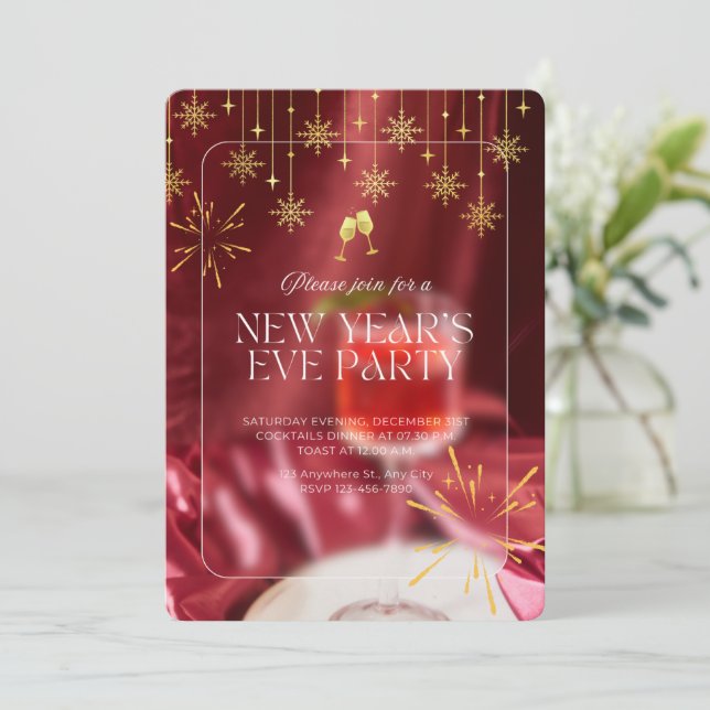 New Year's Eve Party  Invitation (Standing Front)