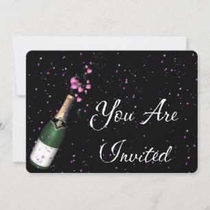 New Year's Eve Party Invitation Champagne Bottle