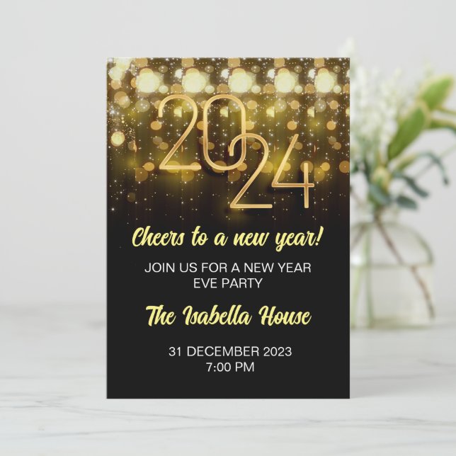 New Years Eve Party Invitation l New YEAR 2024 (Standing Front)