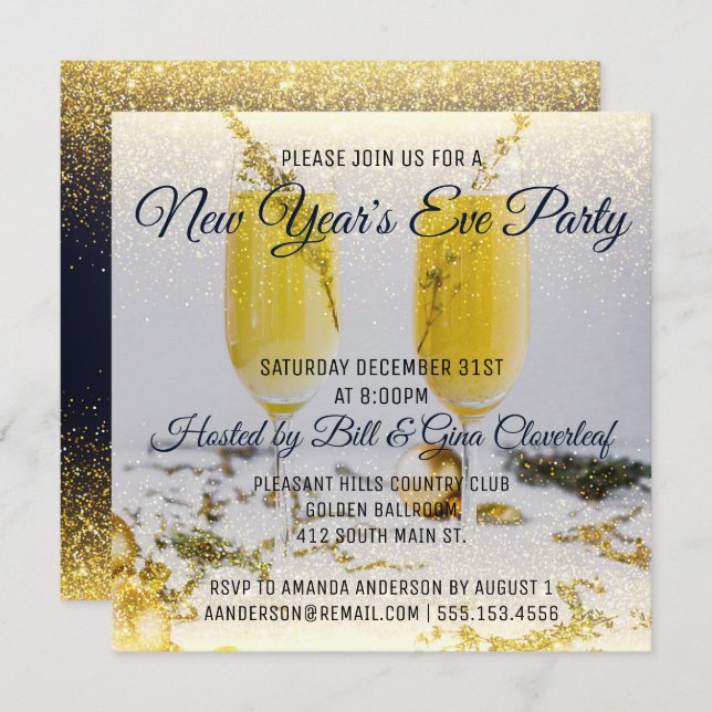 New Year's Eve Party Invitation Luxury (Front/Back)
