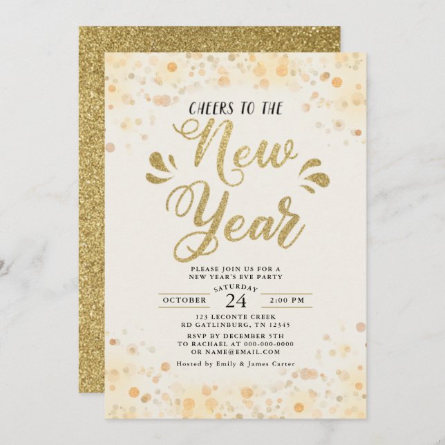 New Year's Eve Party Invitation Template (Front/Back)