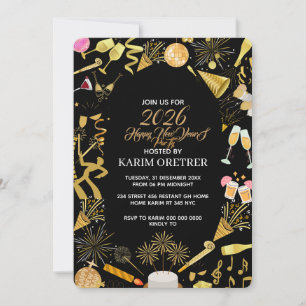 New Year's Eve Party Invitation Template, Theme N