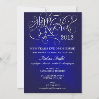 New Year's Eve Party Invitations - Midnight Blue