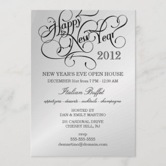 New Year's Eve Party Invitations - Silver