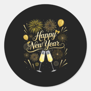 New Years Eve Party Nye Matching Family Happy New  Classic Round Sticker