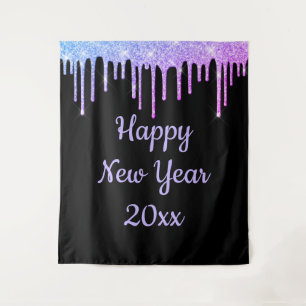 New Year's Eve Party Photo Booth Backdrop Rainbow Tapestry