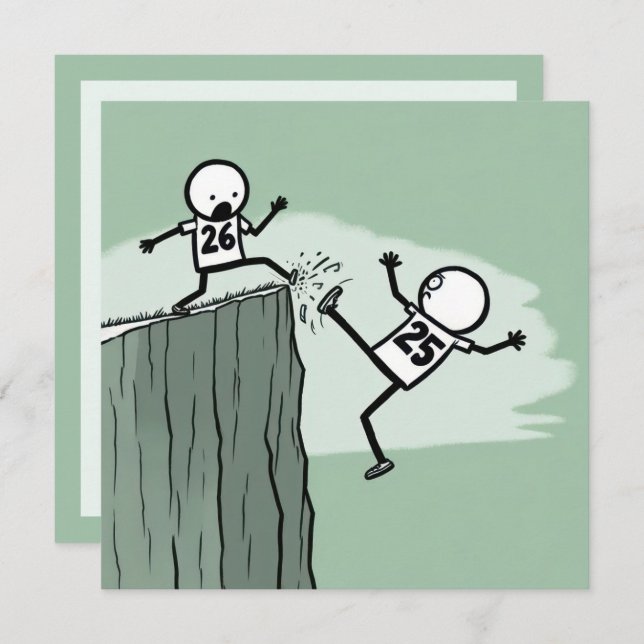 New Year's Eve Party Stick Figures Invitation (Front/Back)