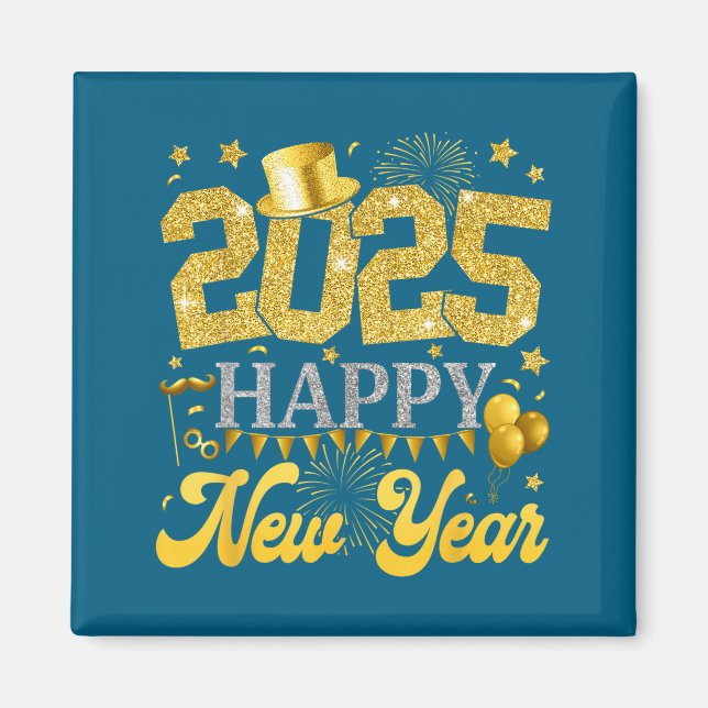 New Years Eve Party Supplies 2025 Happy New Year F Magnet (Front)