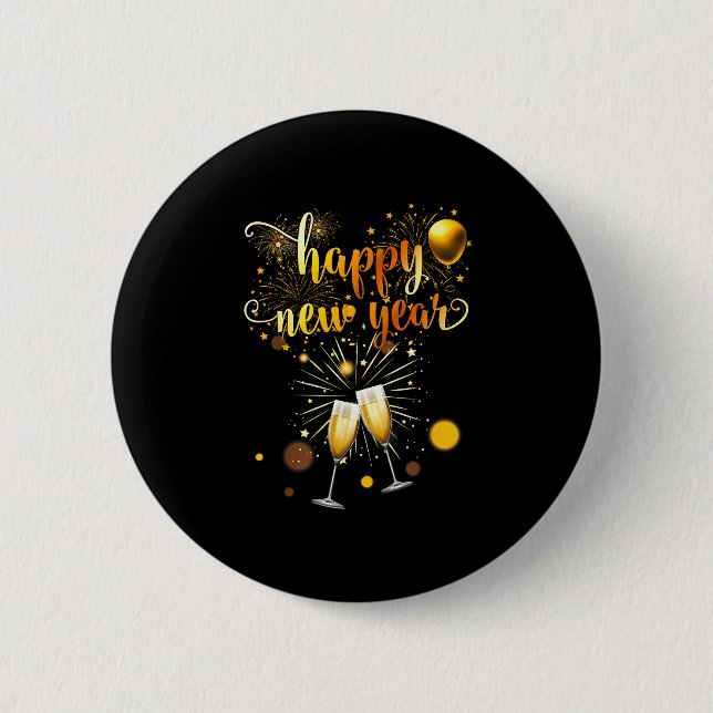 New Years Eve Party Supplies 2026 Happy New Year F 6 Cm Round Badge (Front)
