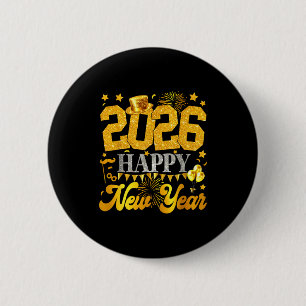 New Years Eve Party Supplies 2026 Happy New Year F 6 Cm Round Badge