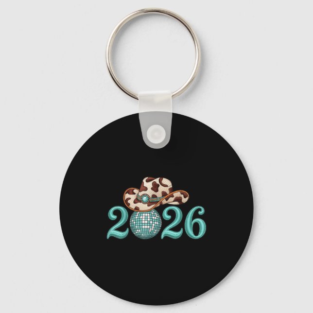 New Years Eve Party Supplies 2026 Western Nk Cowgi Key Ring (Front)