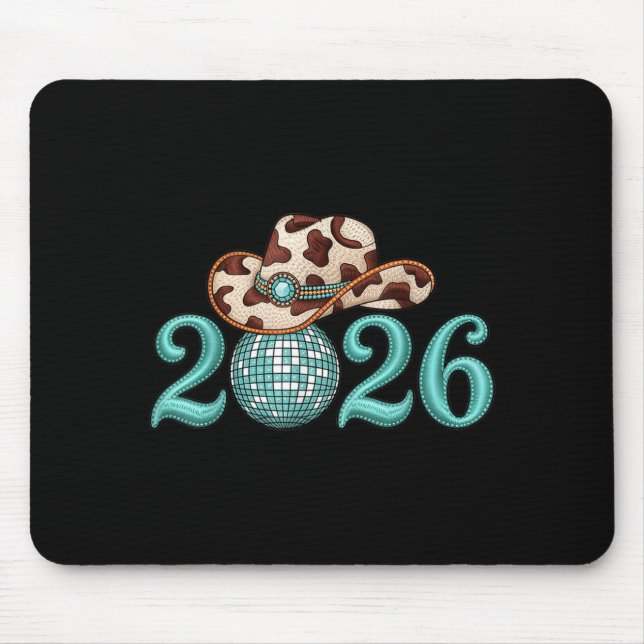 New Years Eve Party Supplies 2026 Western Nk Cowgi Mouse Pad (Front)