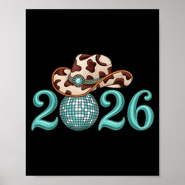 New Years Eve Party Supplies 2026 Western Nk Cowgi Poster (Front)